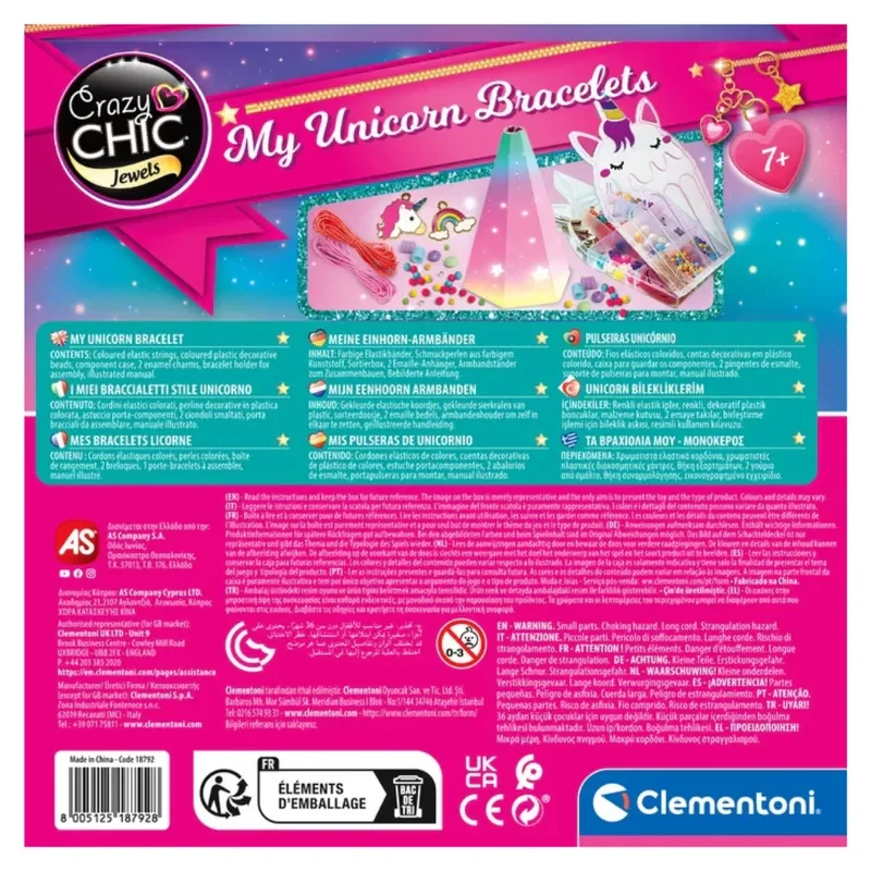 Clementoni Kit Creativo Para Hacer Pulseras Unicornio Y Arcoiris4
