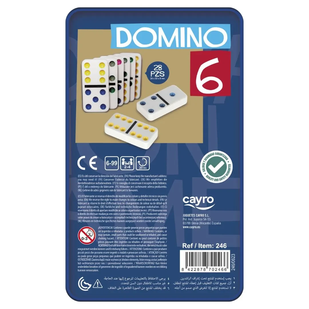 Juego Dominó Colores Doble 6 Metal - Cayro3