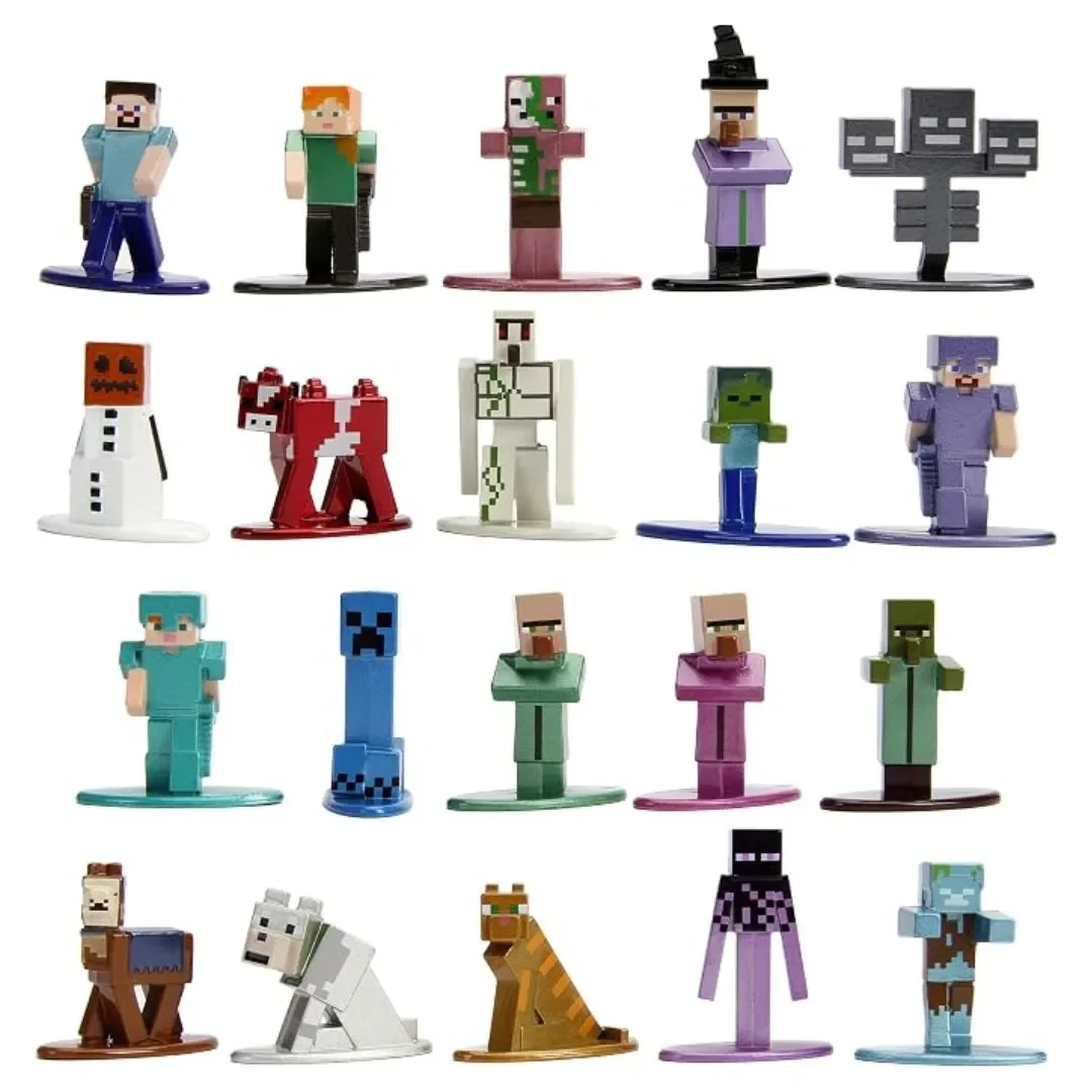 Minecraft Nano Metalfigs Pack de 20 Figuras Metálicas Coleccionables Jada Toys1
