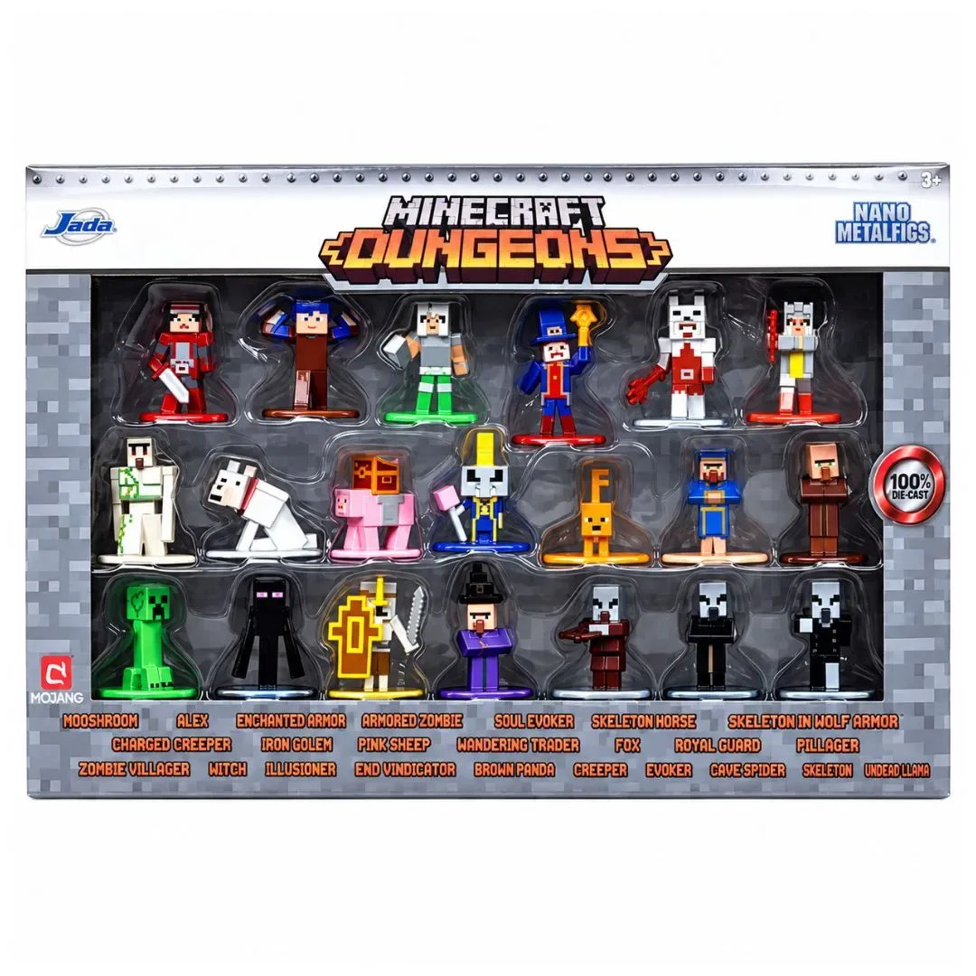 Minecraft Dungeons Nano Metalfigs Pack de 20 Figuras Metálicas Coleccionables Jada Toys1