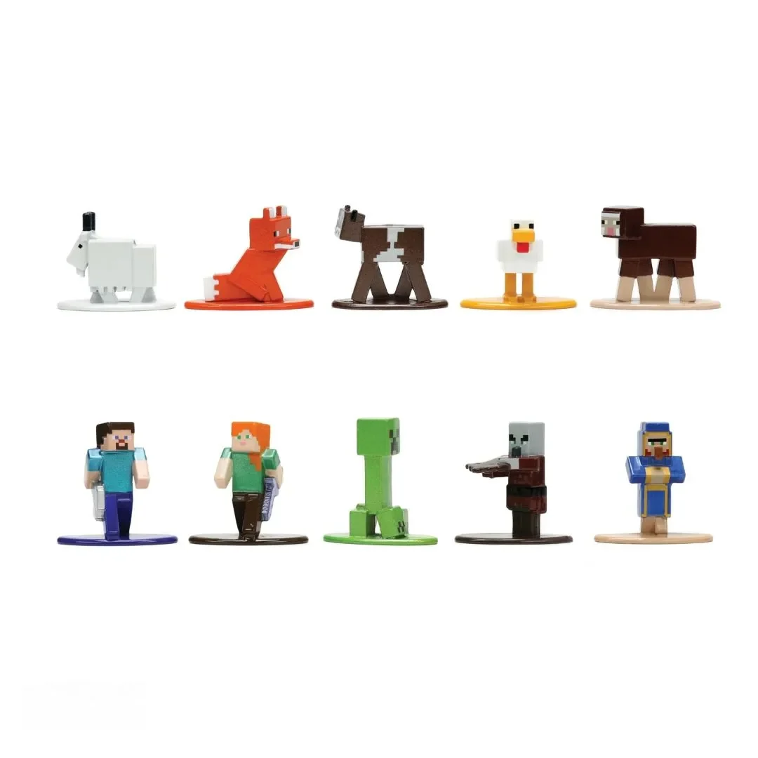 Set de 18 Figuras Minecraft Nano Metalfigs Die-Cast Metal – Personajes y Animales2