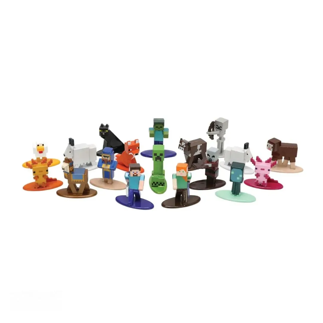 Set de 18 Figuras Minecraft Nano Metalfigs Die-Cast Metal – Personajes y Animales3