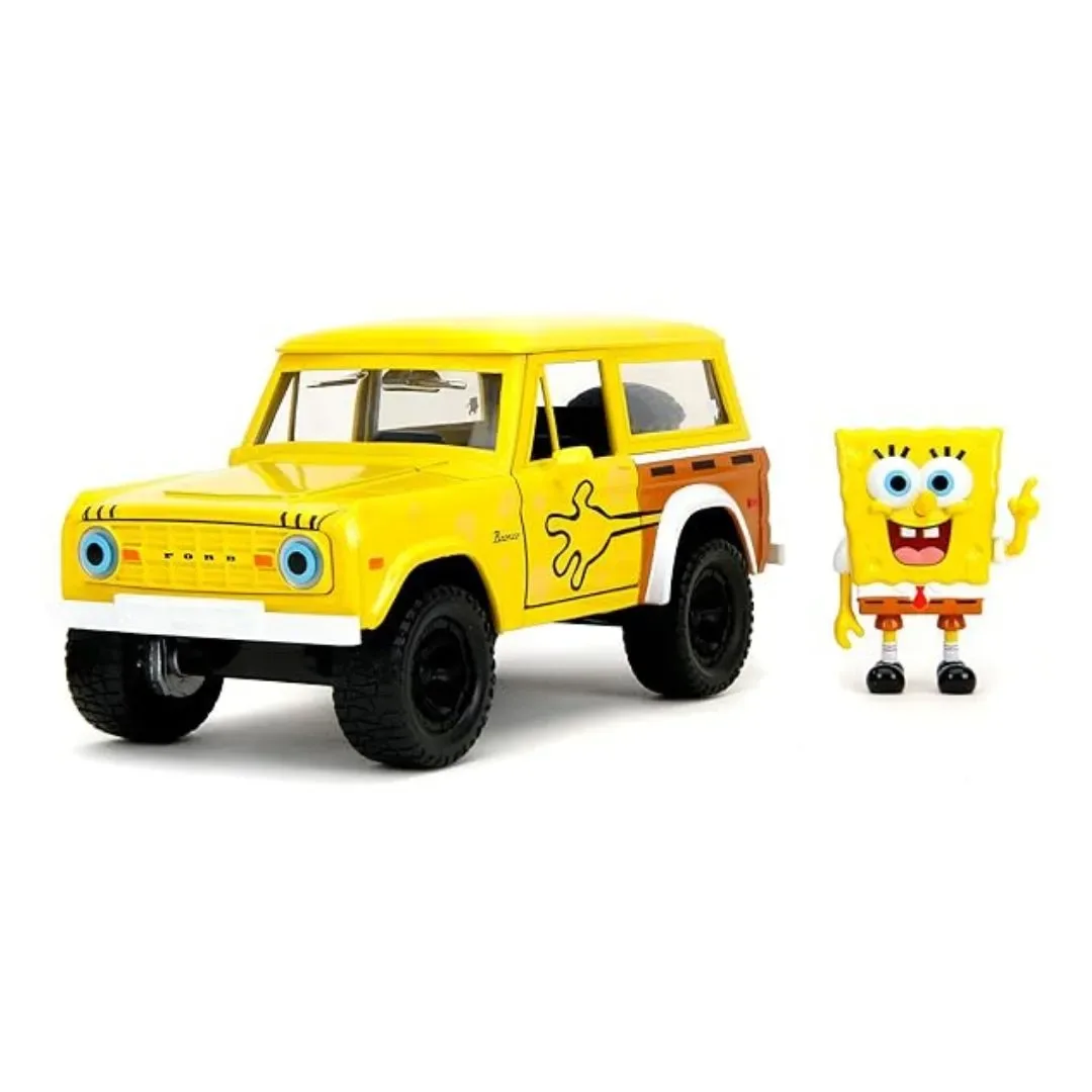 Bob Esponja y Ford Bronco de 1973 (escala 1:24, amarillo)1