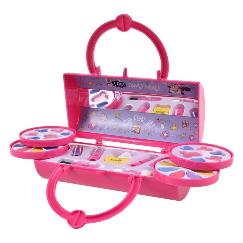 Set de Maquillaje en Cartera Tubular de 2 Pisos Minnie Mouse2
