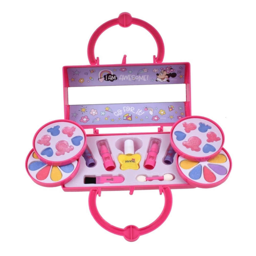 Set de Maquillaje en Cartera Tubular de 2 Pisos Minnie Mouse3