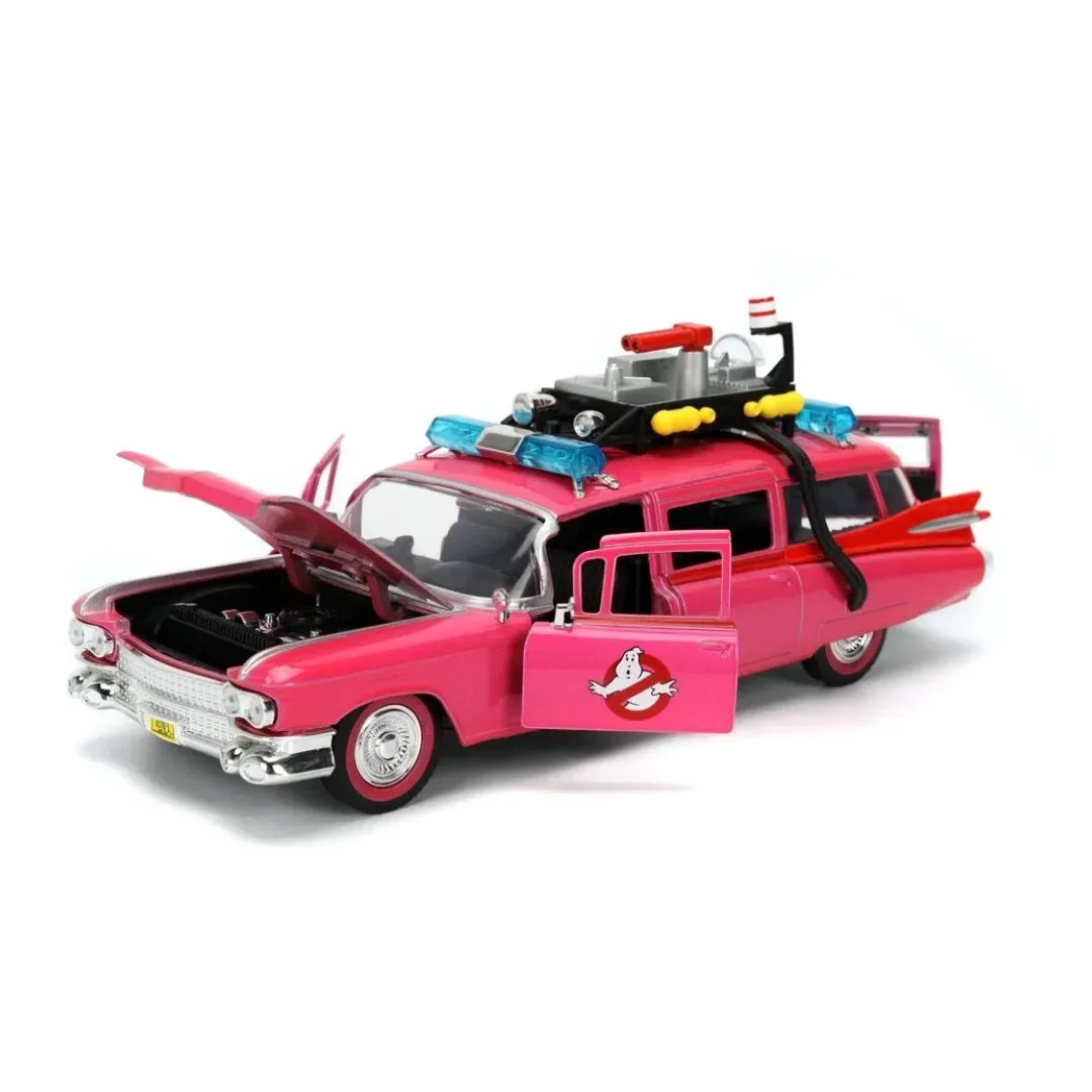 Jada Toys Pink Slips 1:24 Cazafantasmas Ecto-1 Modelo de metal fundido a presión (Rosa)2
