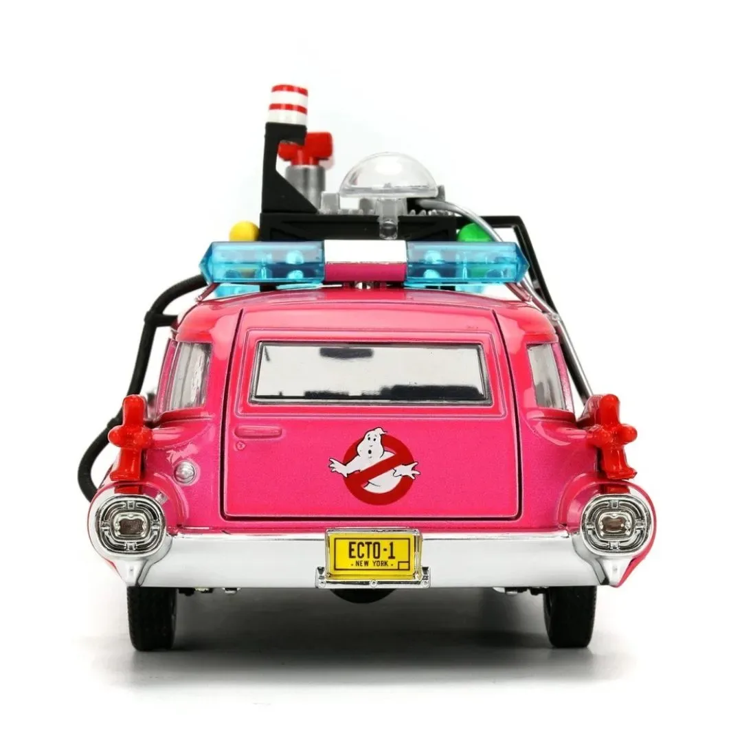 Jada Toys Pink Slips 1:24 Cazafantasmas Ecto-1 Modelo de metal fundido a presión (Rosa)5