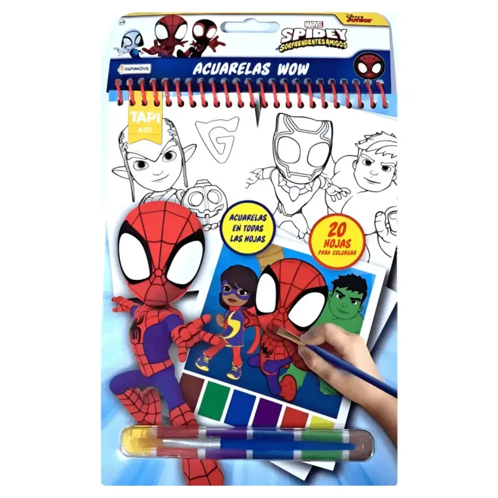 Set De Arte Acuarelas Magicas Wow Spidey1