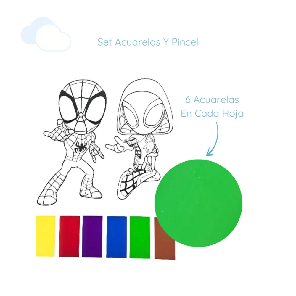 Set De Arte Acuarelas Magicas Wow Spidey2