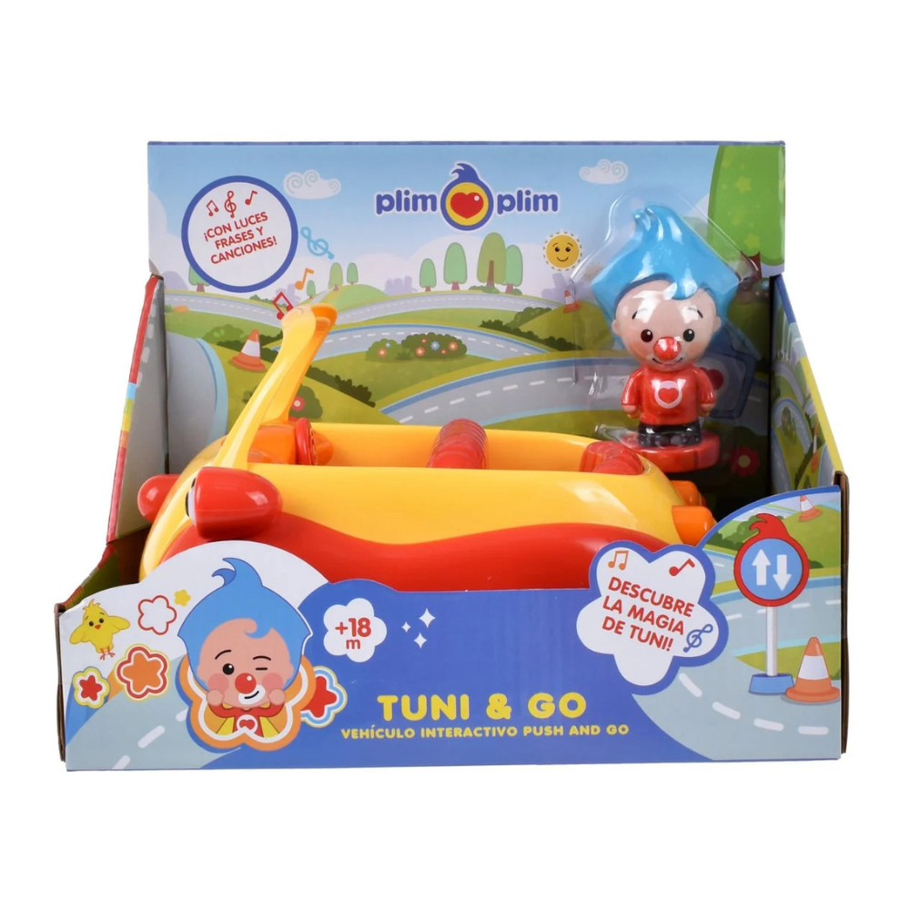 Vehículo 25 Cm Push And Go Con Figura Removible Y Música Plim Plim5