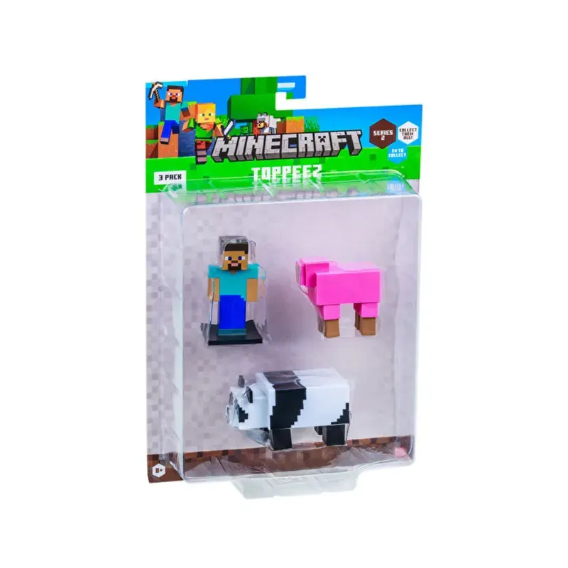 Minecraft Set 3 Figuras Toppeez 6 Cm - Steve 21