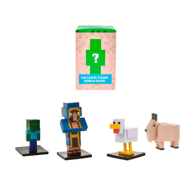 Minecraft Set 5 Figuras Toppeez 6 Cm - Comerciante Con Figura Sorpresa1