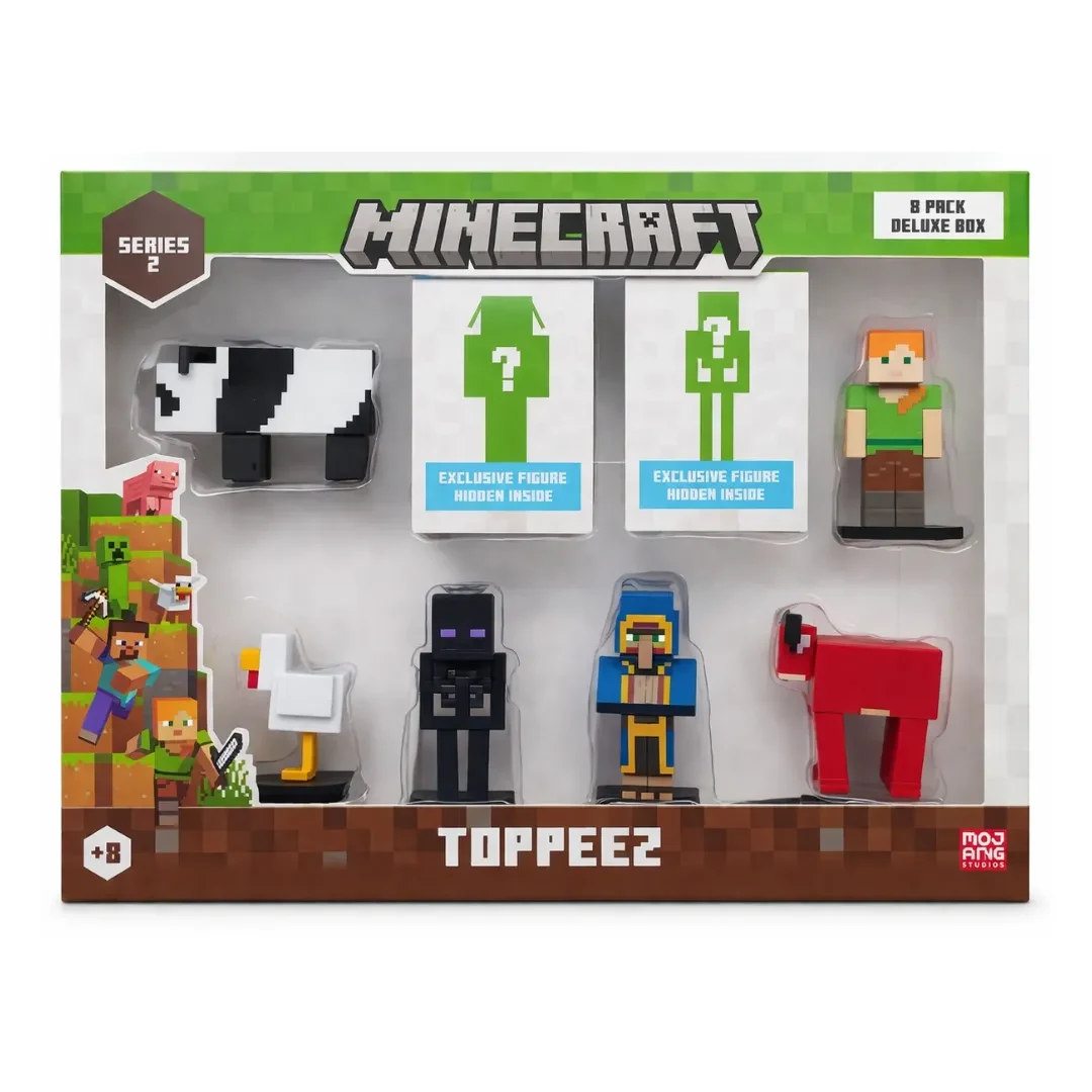 Minecraft Set 8 Figuras Toppeez Deluxe 6 Cm2