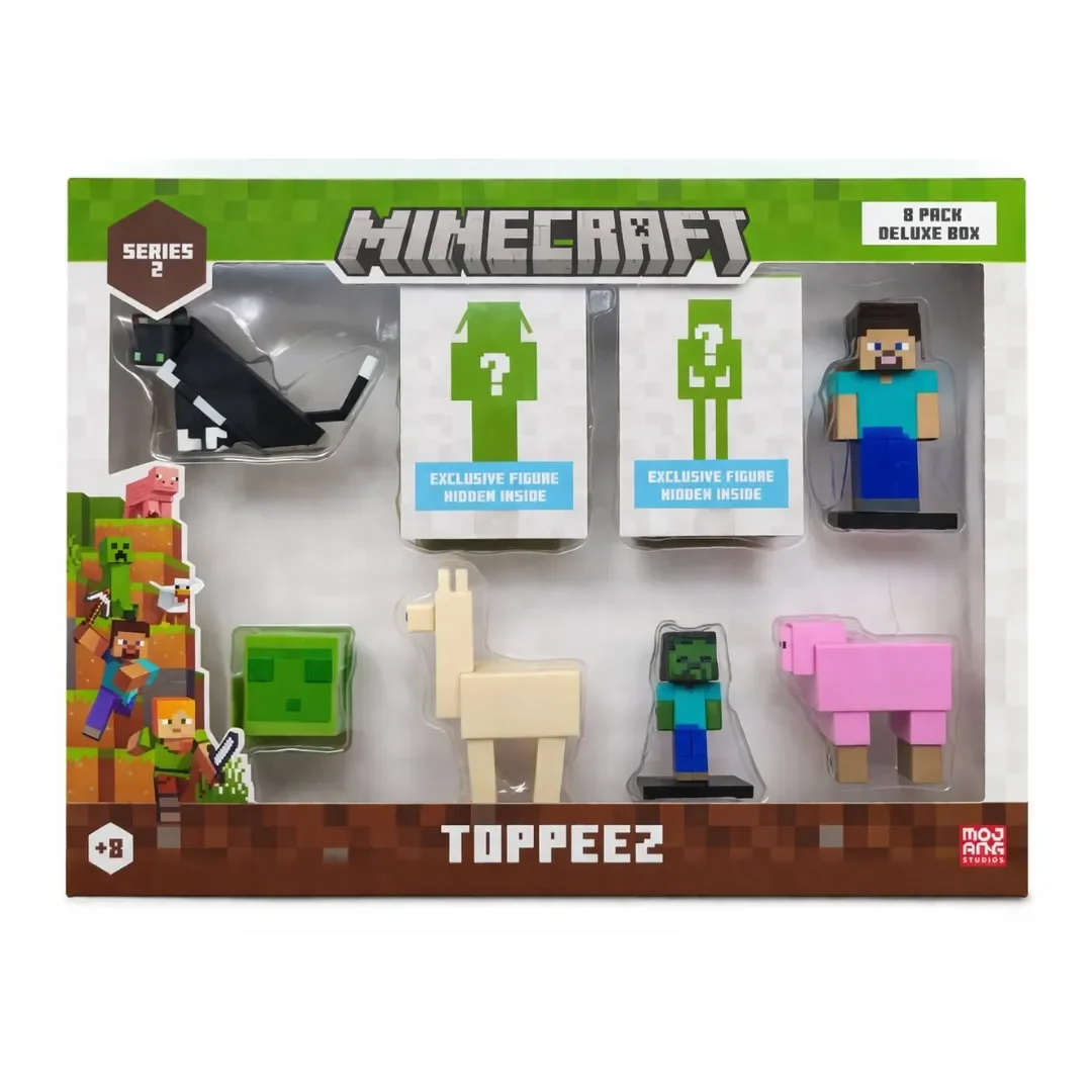 Minecraft Set 8 Figuras Toppeez Deluxe 6 Cm3
