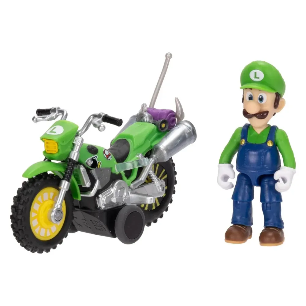 The Super Mario Galaxy Movie - Figura Luigi Con Motocicleta PullBack2