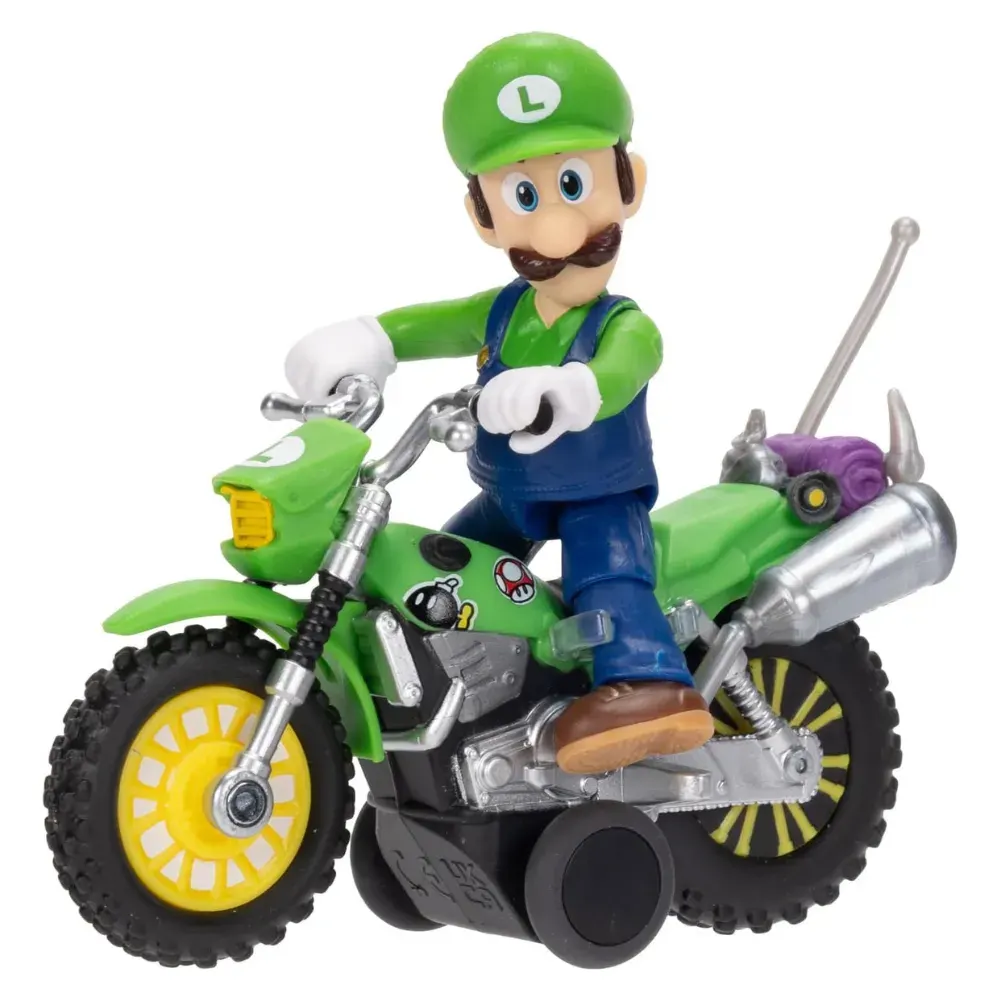 The Super Mario Galaxy Movie - Figura Luigi Con Motocicleta PullBack3