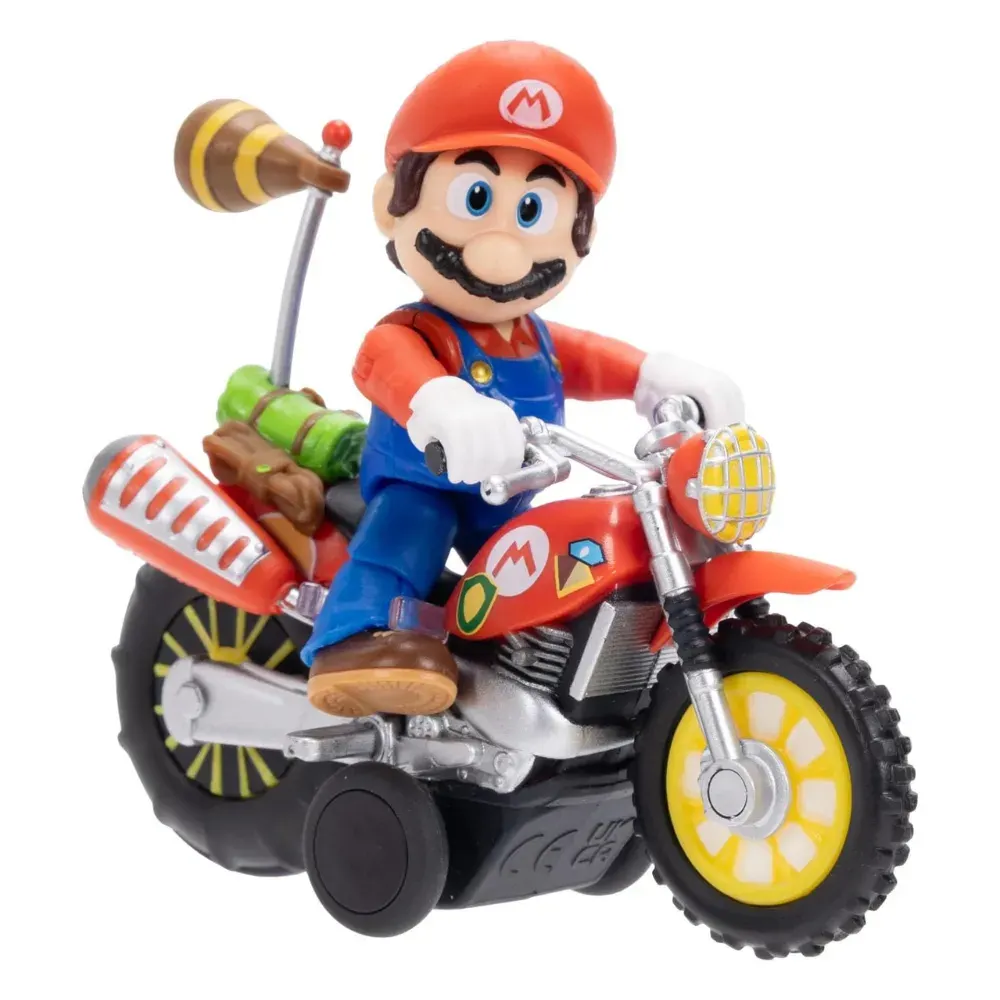 The Super Mario Galaxy Movie - Figura Mario Con Motocicleta PullBack3