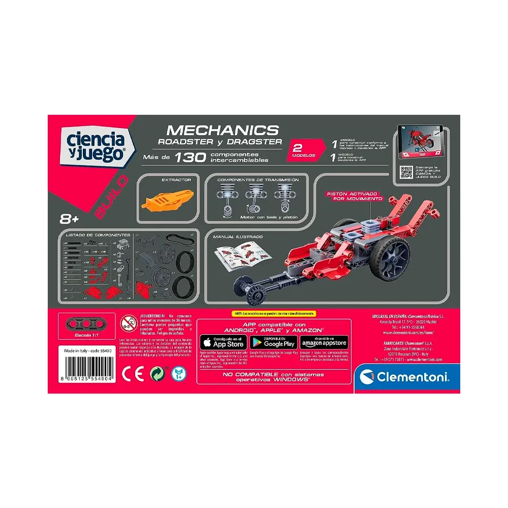 Set de Construcción Mecánica Moto Roadster y Dragster3