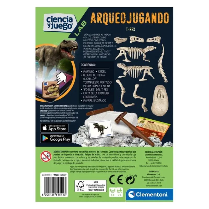 Clementoni Arqueojugando T-Rex Fosforecente5