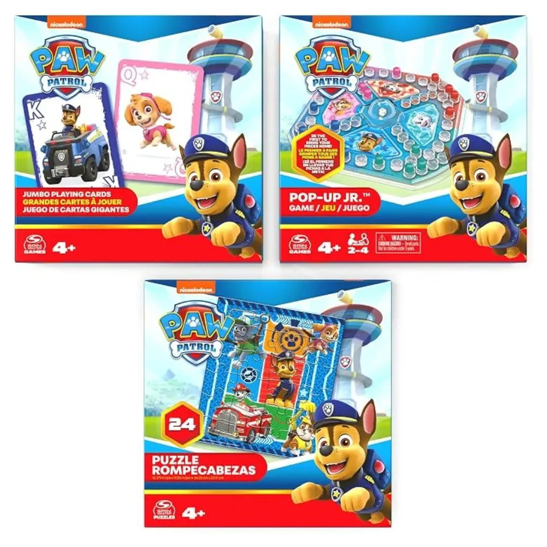 Spin Master Games Paw Patrol Pack X3 Juegos De Mesa1
