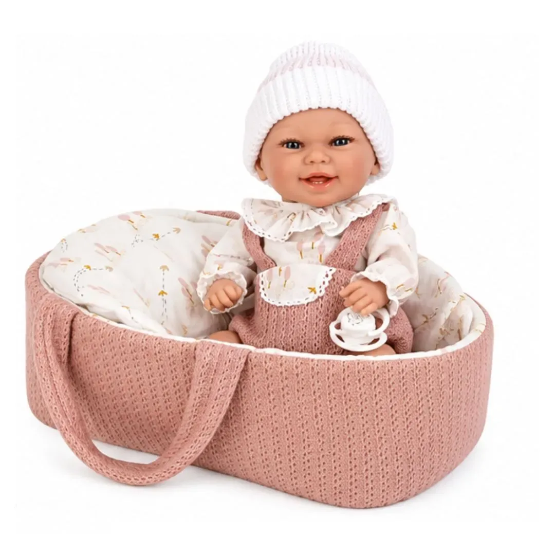 Muñeca Elegance de 33Cm Babyto con Ropita Rosa y Canasta1
