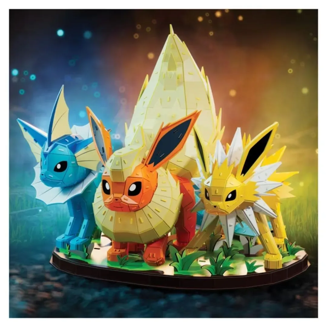 Rompecabezas 4D Build Pokémon Trío Eevee 612 Piezas1