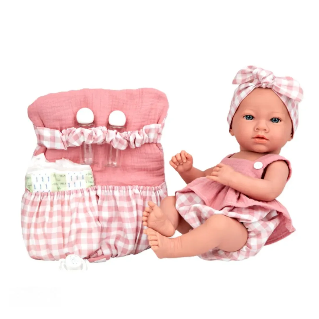 Muñecas Arias Elegance Aria Rosa Con Bolso Pañalero 38 Cm1