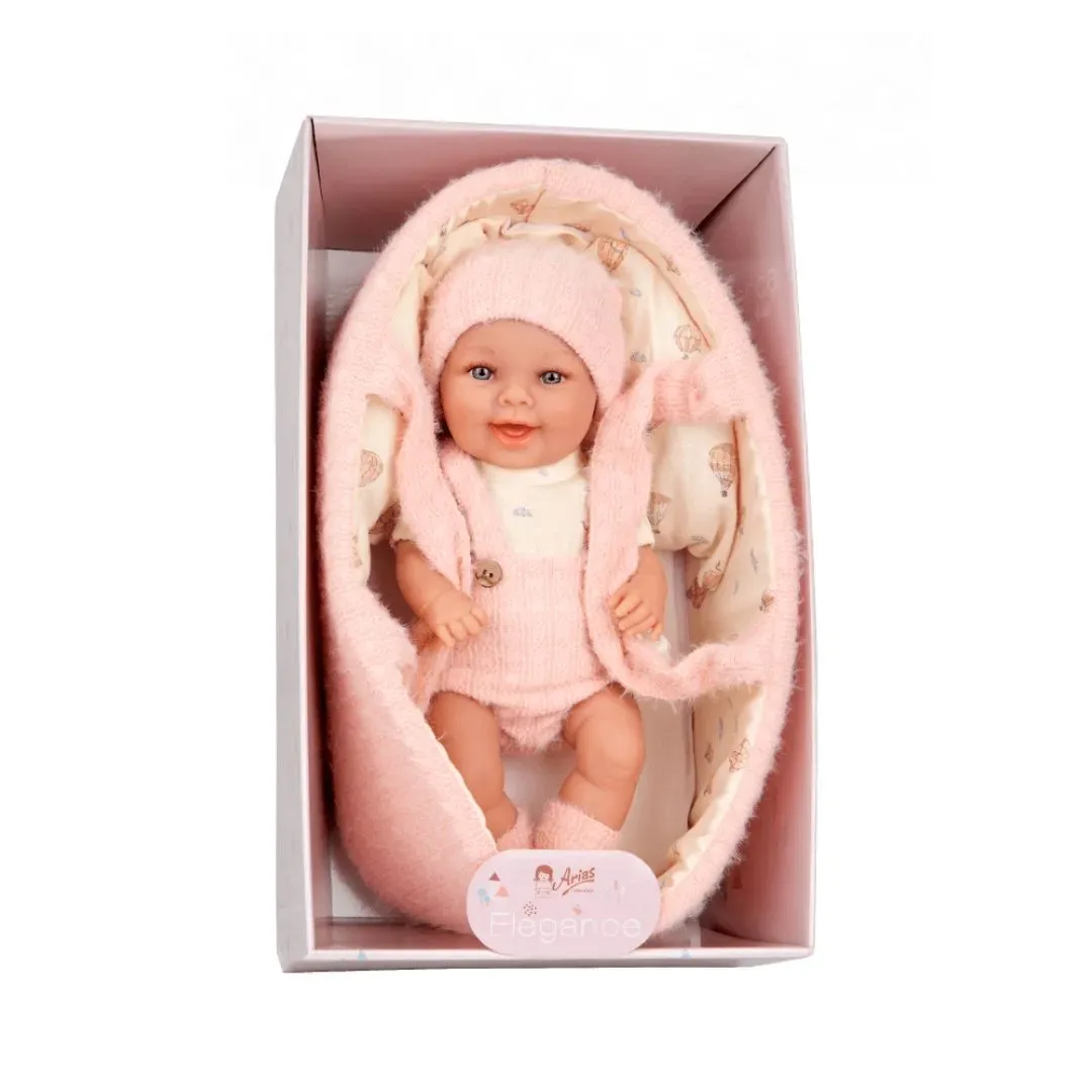 Muñeca Elegance Gadi 33 cm Rosa con Capazo y Chupete4