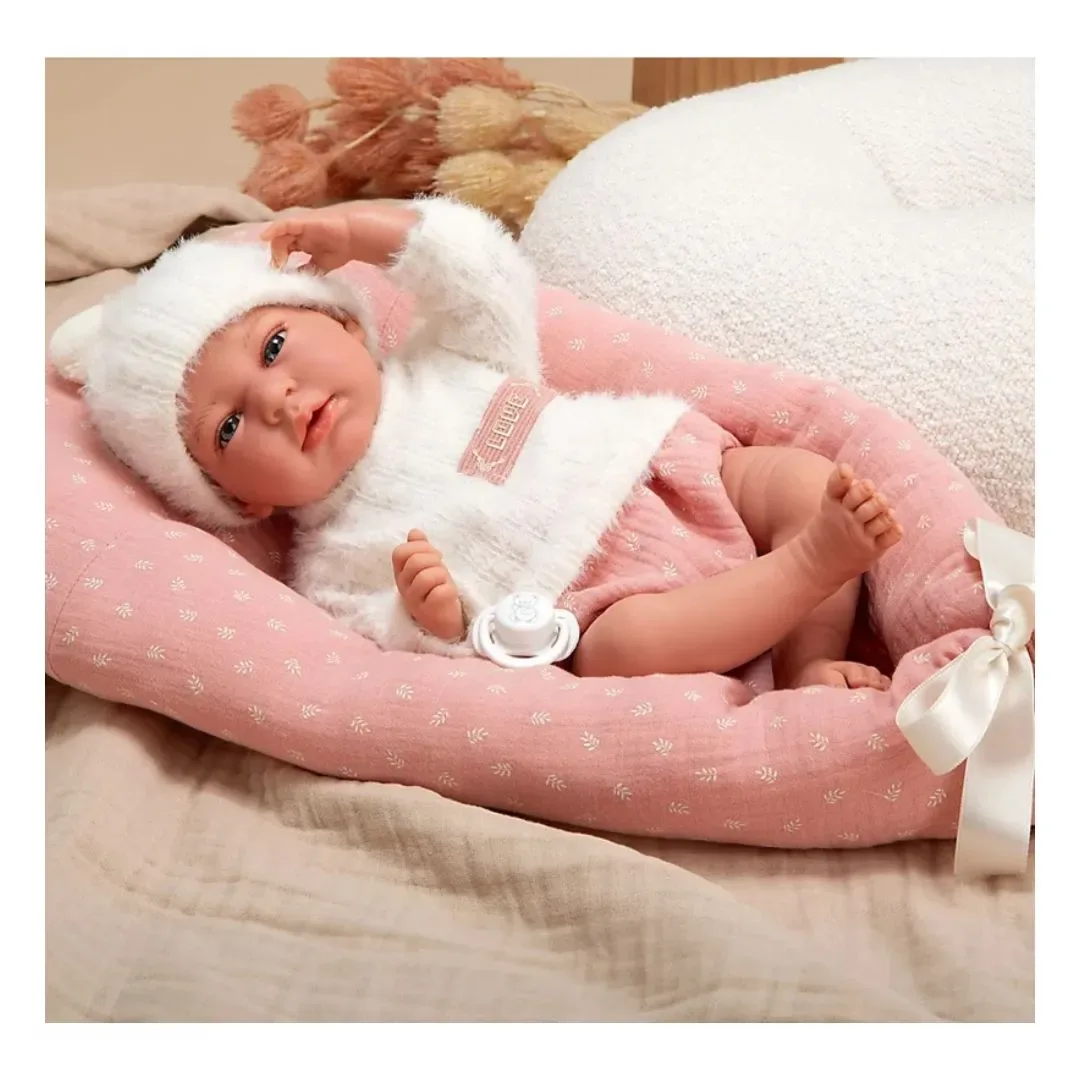 Muñeca Arias de Peso Elegance Andie Rosa 40 cm - Con Cojín y Chupete1