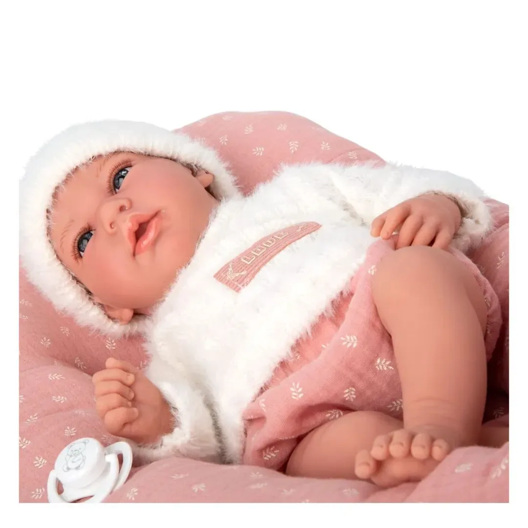 Muñeca Arias de Peso Elegance Andie Rosa 40 cm - Con Cojín y Chupete3