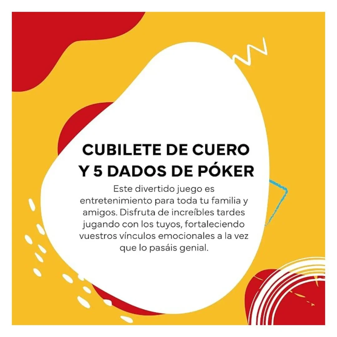 Cubilete Forrado de Cuero Con Dados Puntos, Juego de Mesa - Cayro2