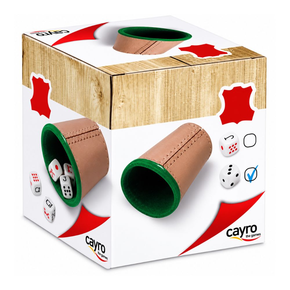 Cubilete Forrado de Cuero Con Dados Puntos, Juego de Mesa - Cayro Surtido3