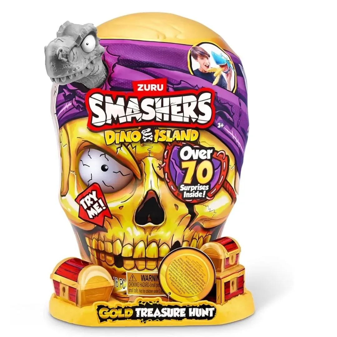 ZURU Smashers Dino Island Calavera Gigante Dorada más de 70 Sorpresas - Surtido2