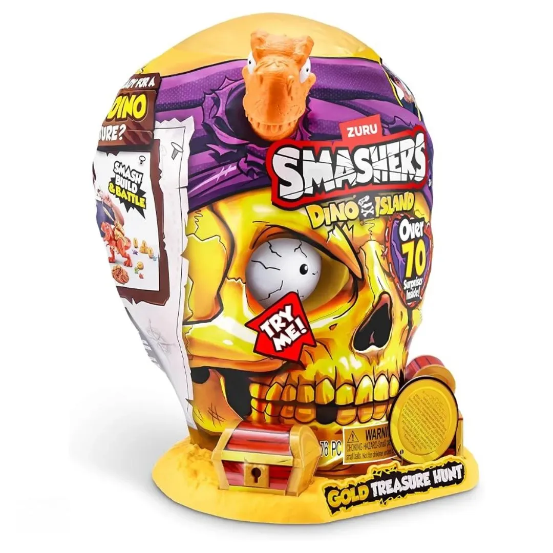 ZURU Smashers Dino Island Calavera Gigante Dorada más de 70 Sorpresas - Surtido3
