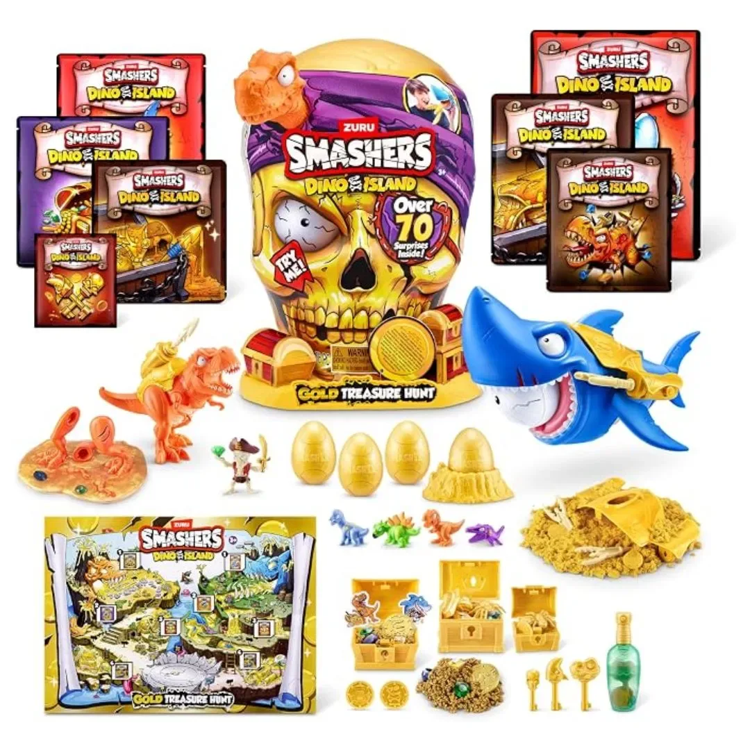 ZURU Smashers Dino Island Calavera Gigante Dorada más de 70 Sorpresas - Surtido5