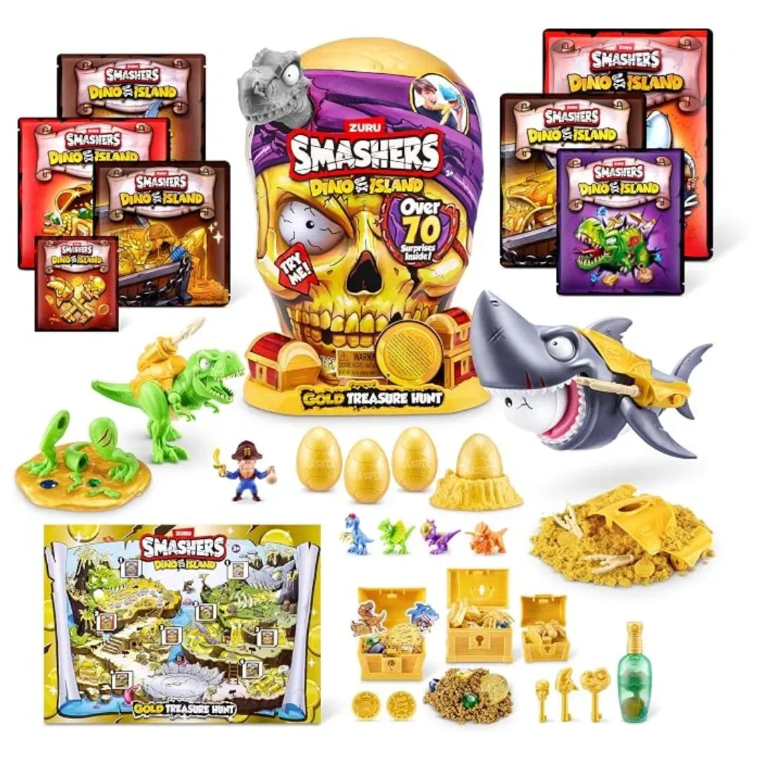 ZURU Smashers Dino Island Calavera Gigante Dorada más de 70 Sorpresas - Surtido6