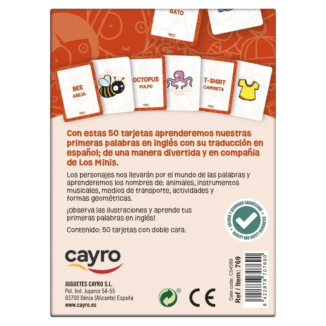 Mis primeras palabras en inglés Trajetas de estudio - Cayro3