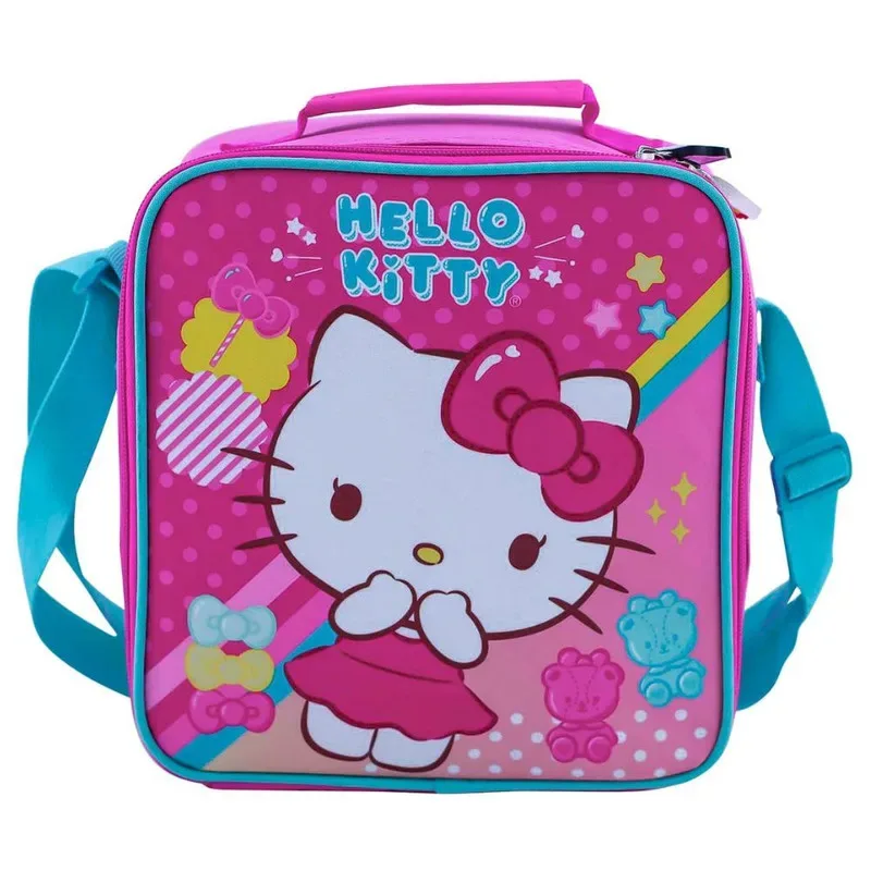 Set Scool Kombat Maleta Lonchera Cartuchera Hello Kitty 3D1