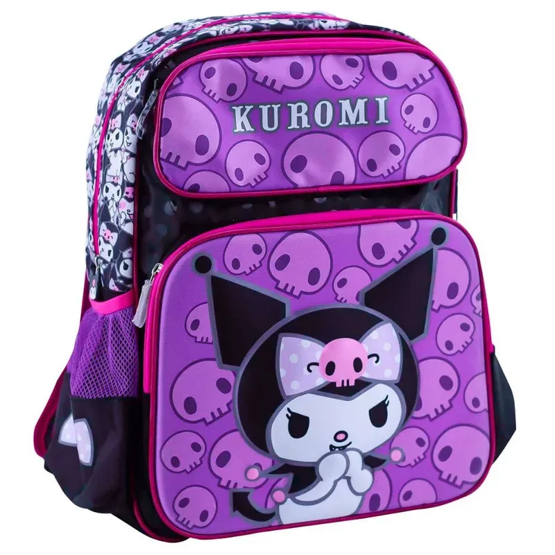 Set Scool Magic Mochila Lonchera Cartuchera Kuromi Satín 3D1