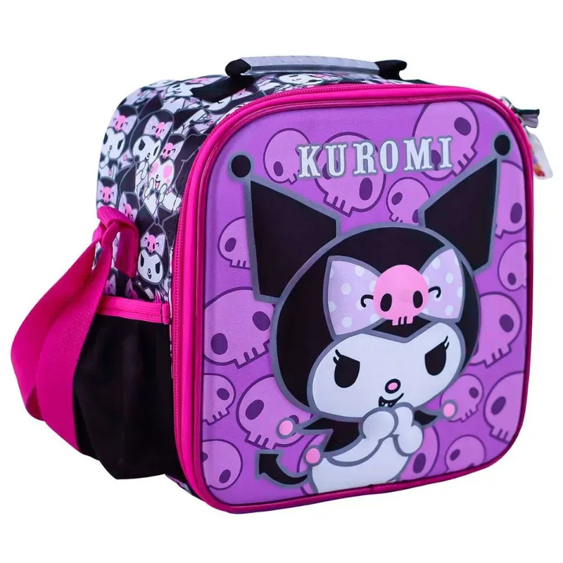 Set Scool Magic Mochila Lonchera Cartuchera Kuromi Satín 3D4