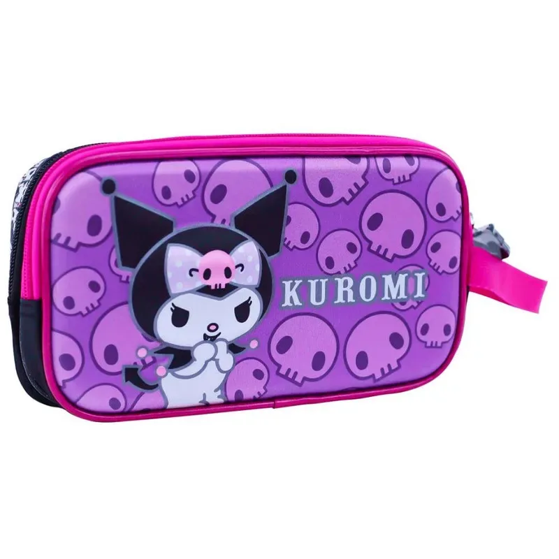 Set Scool Magic Mochila Lonchera Cartuchera Kuromi Satín 3D6