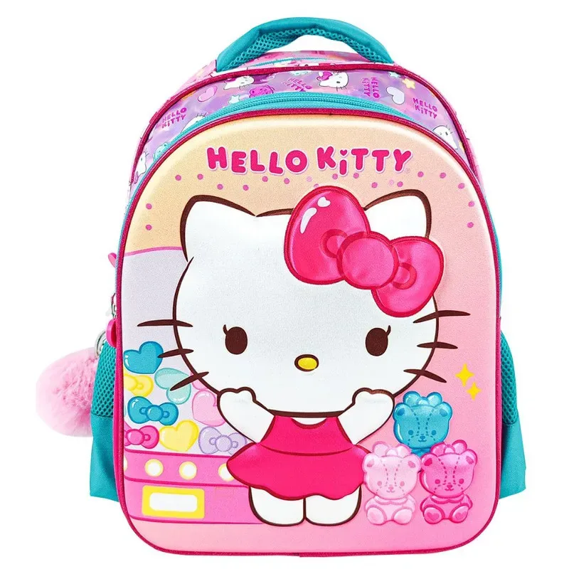 Scool Magic Mochila A4 Lonchera Cartuchera Hello Kitty 3D1