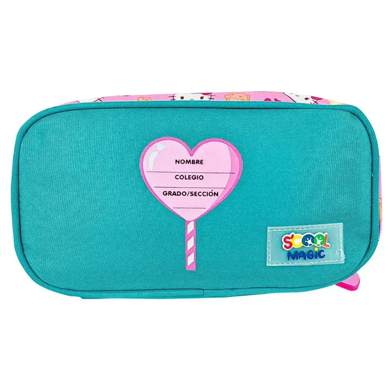 Scool Magic Mochila A4 Lonchera Cartuchera Hello Kitty 3D6