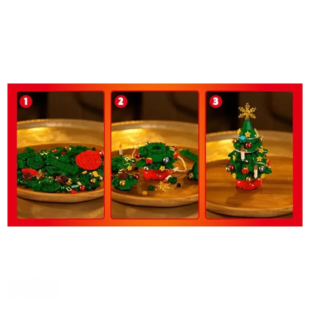 Árbol de Navidad de Construcción con Luces LED y Accesorios – 185 Piezas4