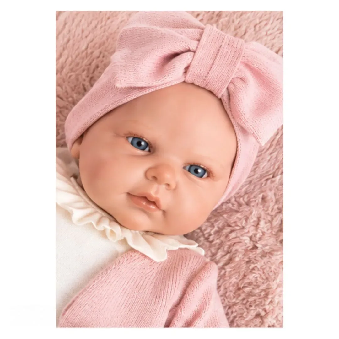 Muñeca Bebé Reborn Berjuan 50 cm Interactiva con Mecanismo de Besitos4