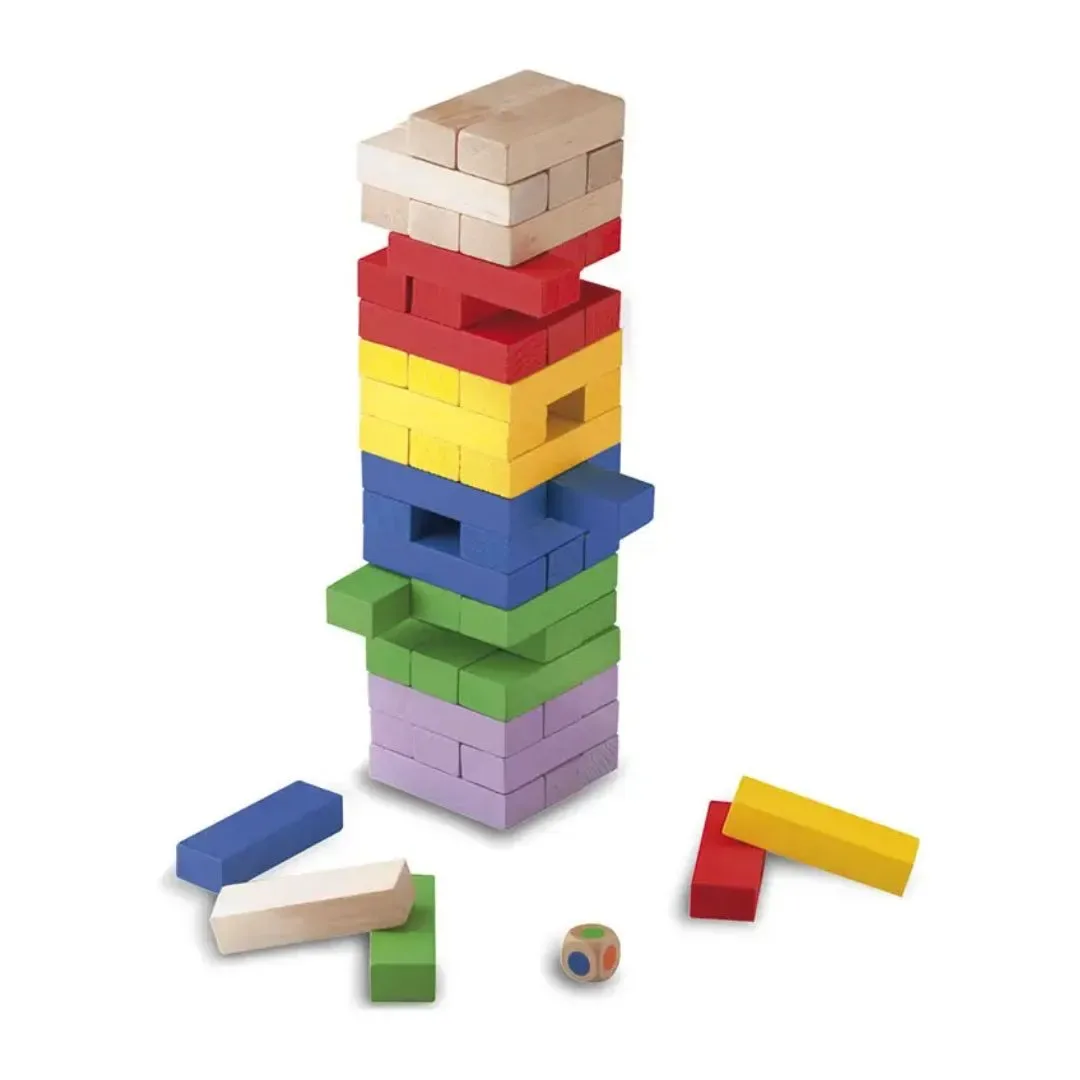 Juego De Mesa Bloques Jenga Block & Block De Colores - Cayro2