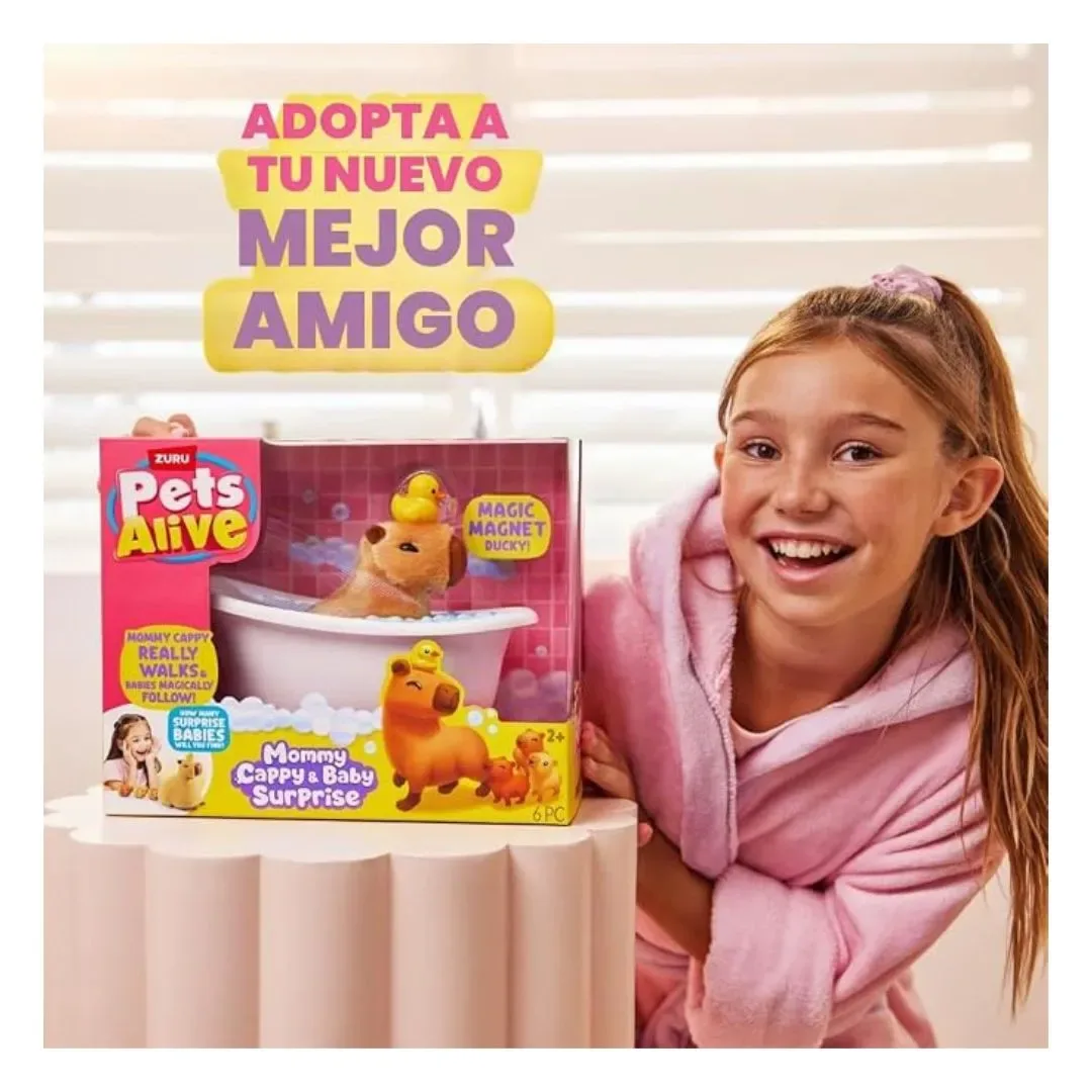 Pets Alive Mamá Capibara y bebés Surpresa ZURU1