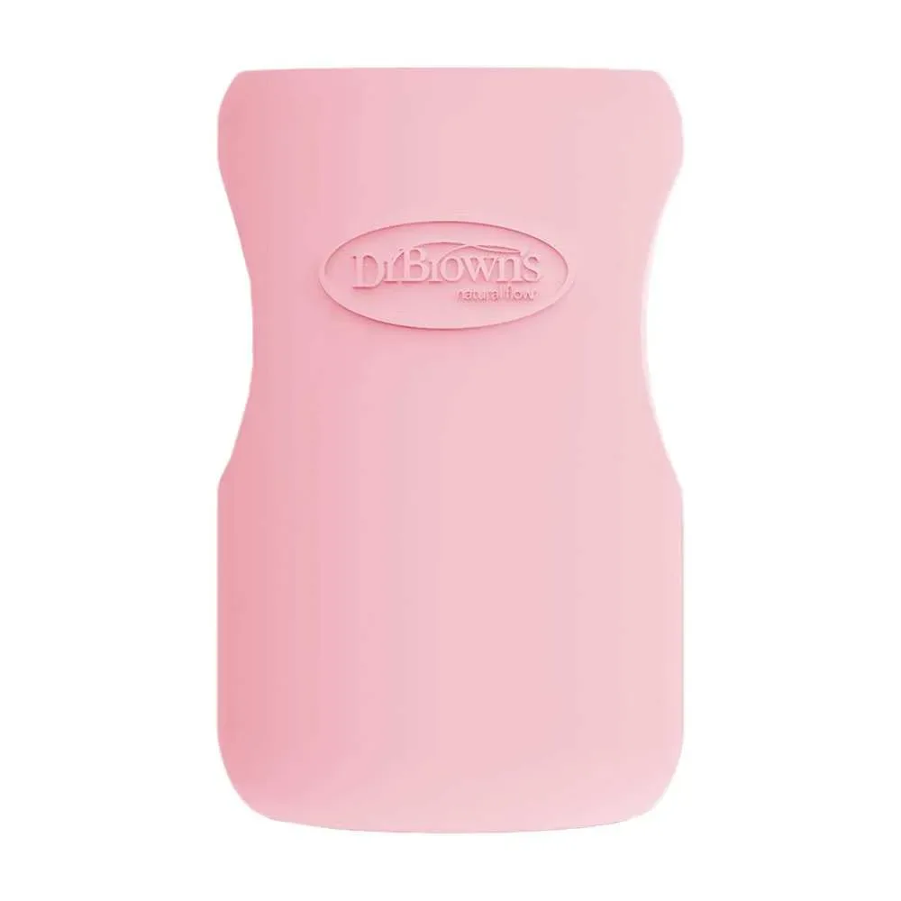 Funda para Biberón de Vidrio Option+ Boca Ancha 9 oz Rosada Dr Brown's1