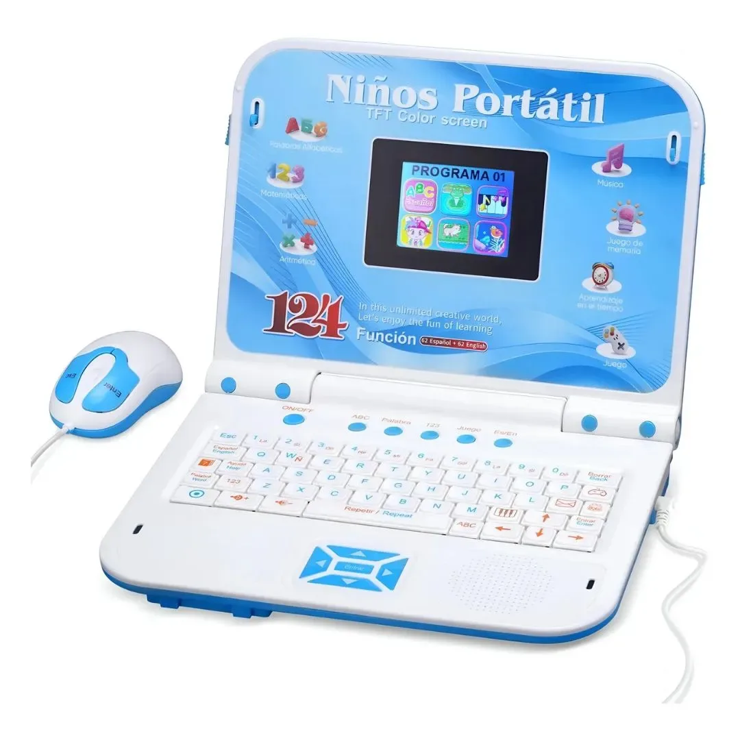 Laptop Portátil Educativa Infantil Niños 124 Funciones - Color Azul1