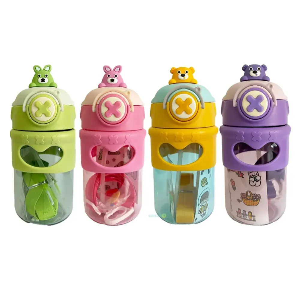 Tomatodo Portátil Estilo Kawai De 680ml Con Stickers Surtido3